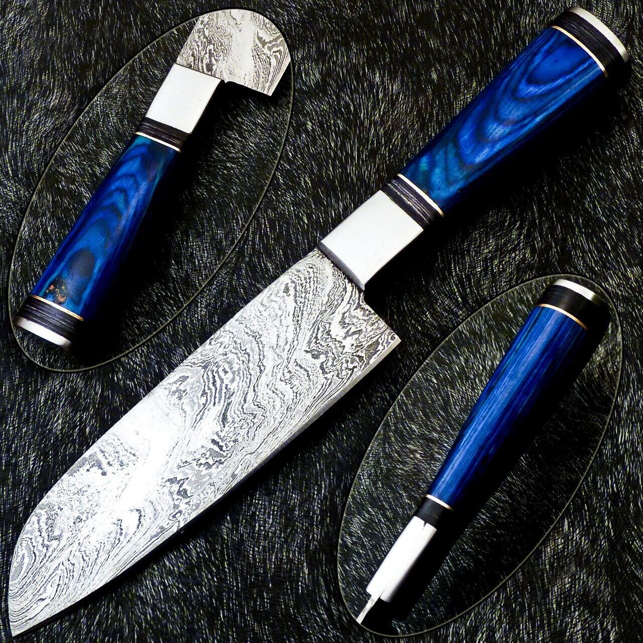 11" Custom Hand Forged Damascus Steel Chef Knife Kitchen Knife with Hardwood Handle