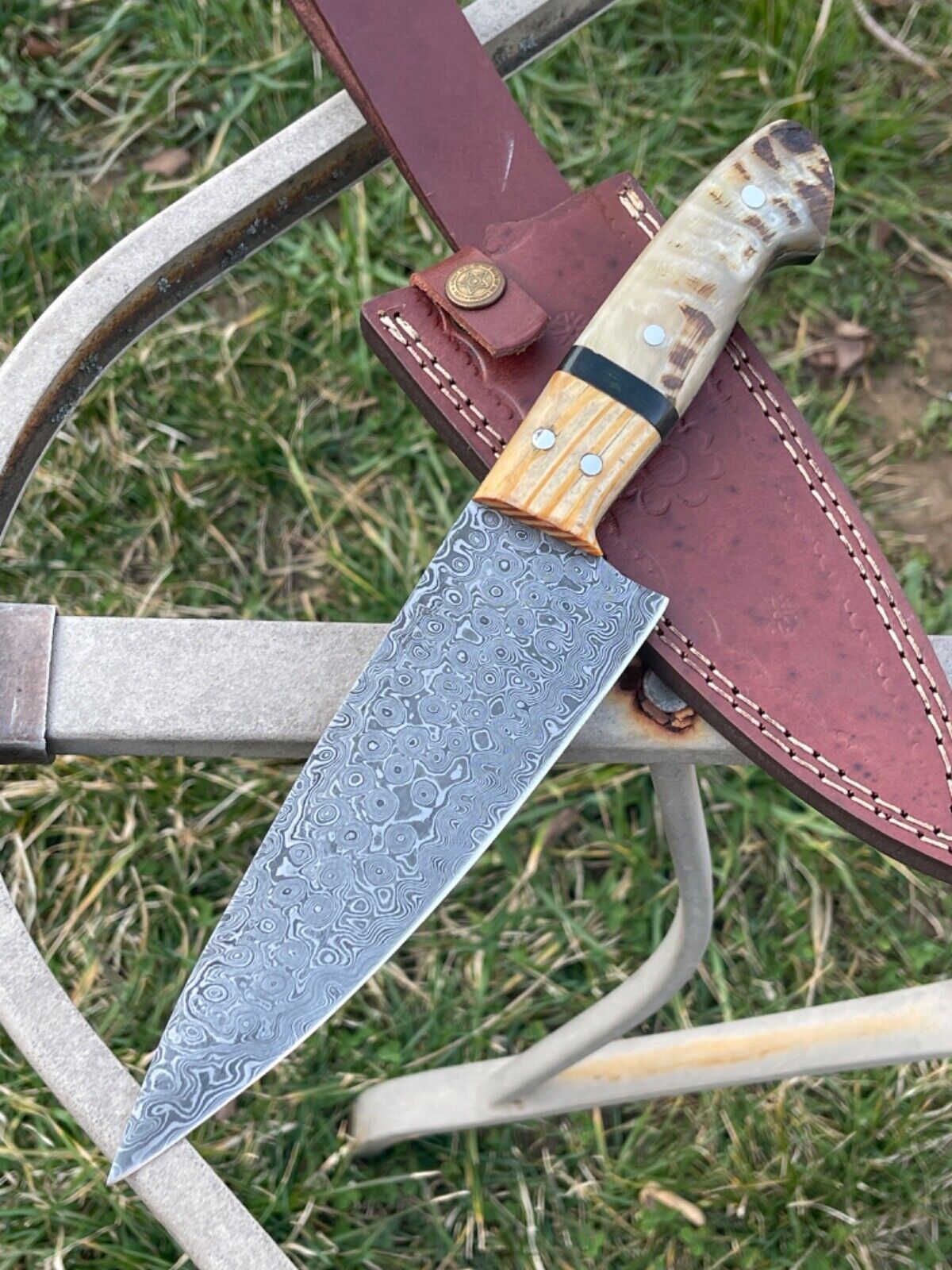 11" Handmade Damascus Steel Chef Knife – Rhino Forge Kitchen Knife
