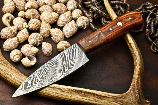 12.0" Hand Made Damascus Steel Chef Knife | Full Tang Hard Wood Handle