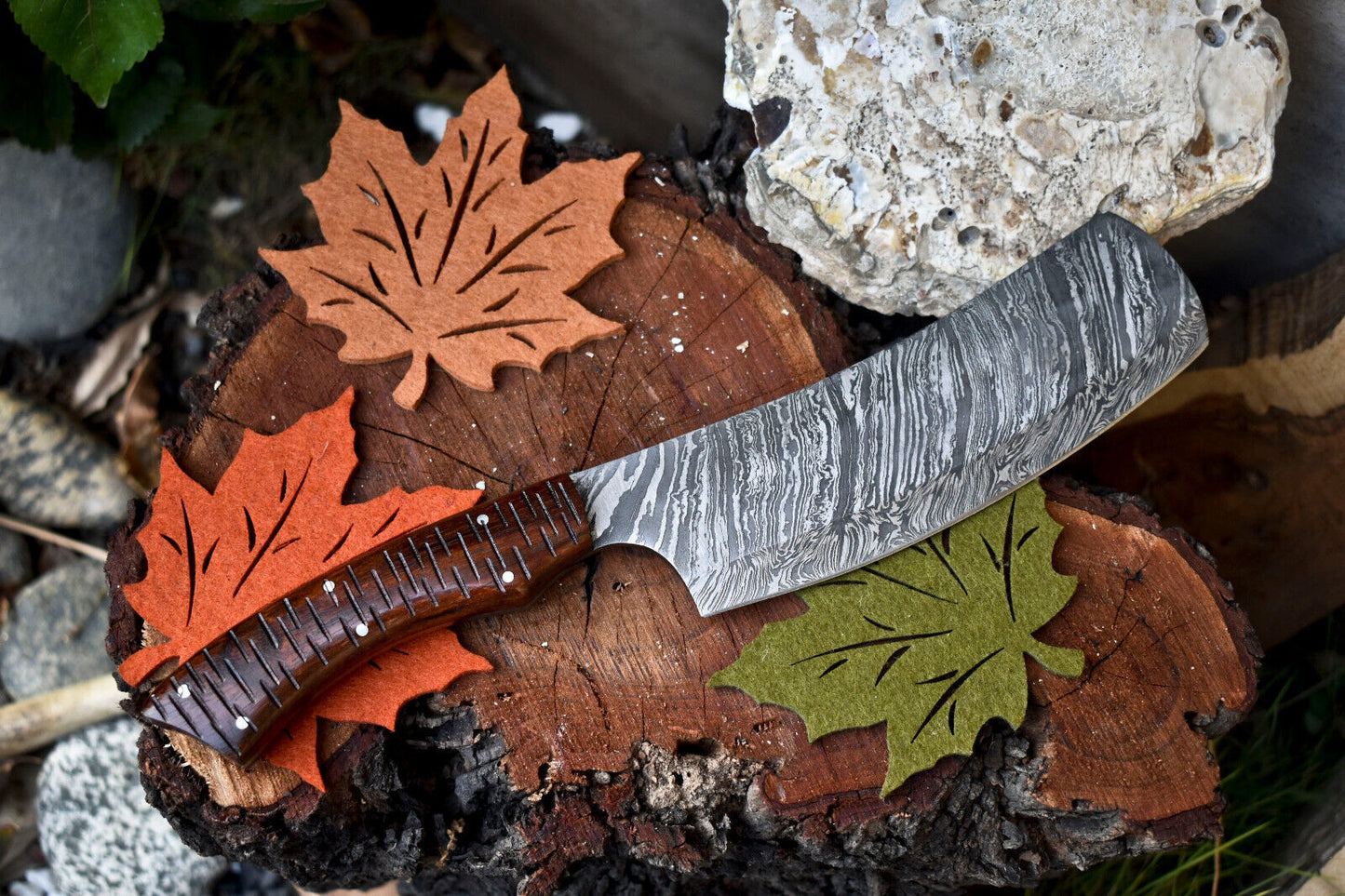 12.0" Handmade Damascus Blade Kitchen Full Tang Chef Chopper Knife