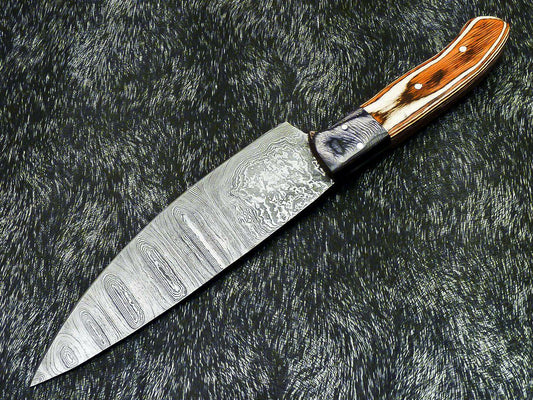 12.0" Handmade Damascus Steel Chef Knife – Professional Kitchen Blade with Hardwood Handle