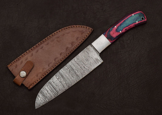 12" Chef Knife | Outdoor Hunting & Kitchen Knife with Pakka Wood Handle