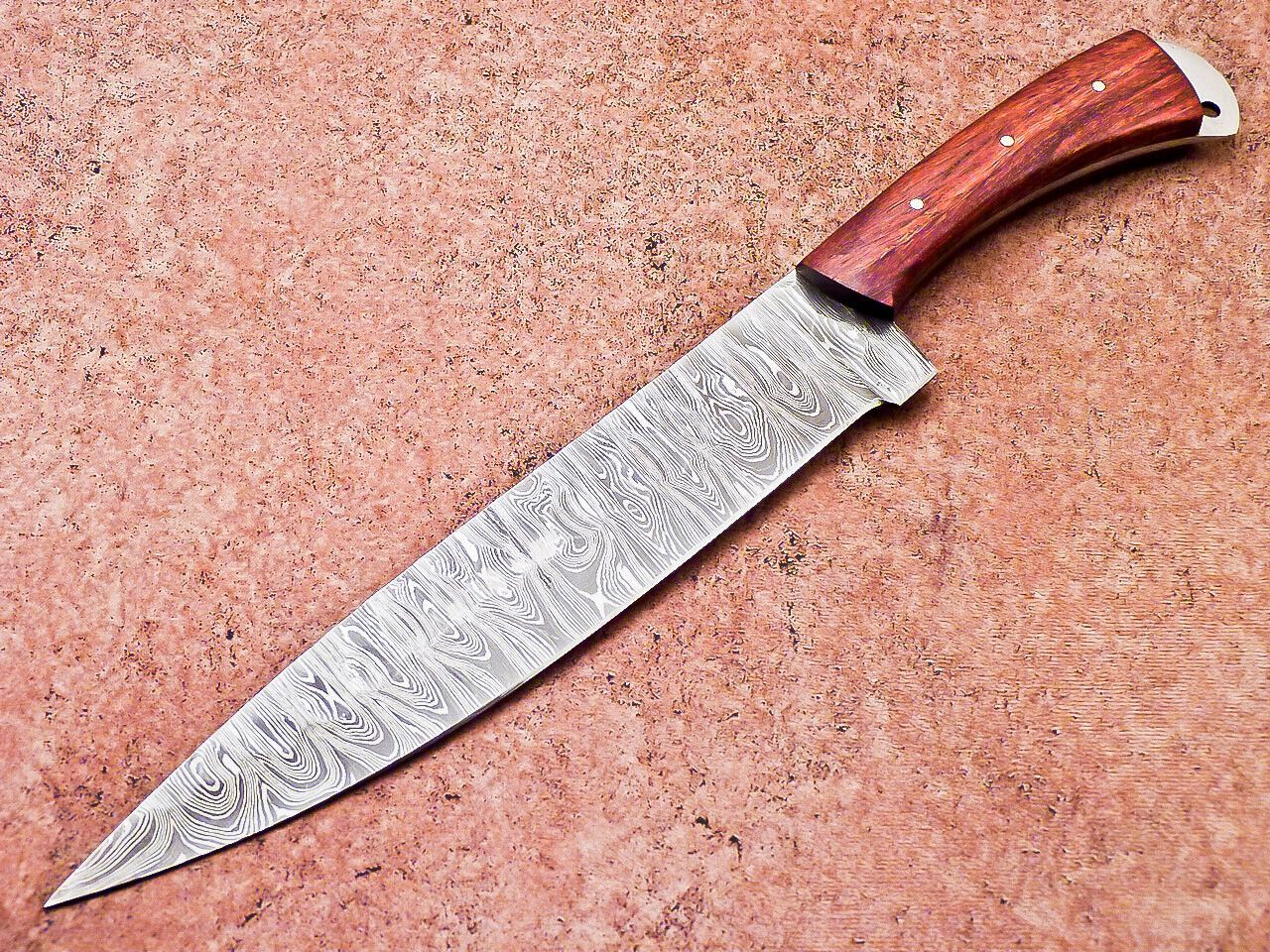 12" Handmade Damascus Steel Chef Knife – Professional Kitchen Knife with Wood Handle