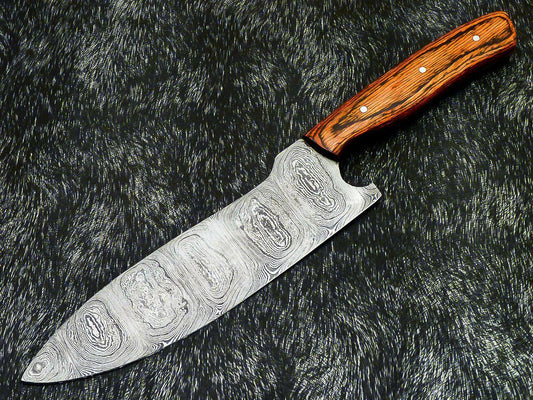 12" Professional Damascus Steel Chef Knife – Handmade Blade with Hardwood Handle