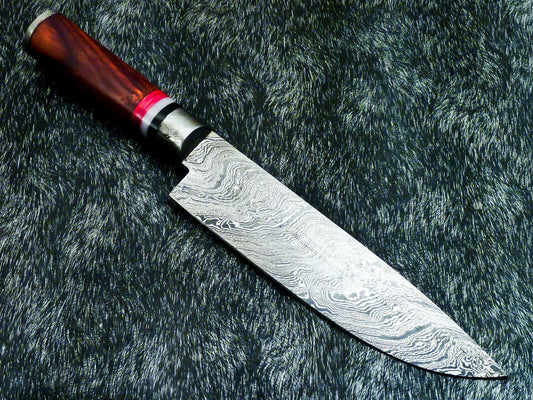13" Professional Kitchen Chef Knife | Damascus Blade with Natural Wood Handle