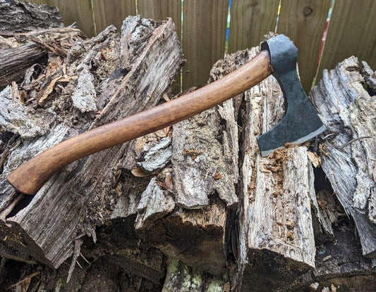 17" Hand Forged Carbon Steel Viking Bearded Throwing Battle Axe