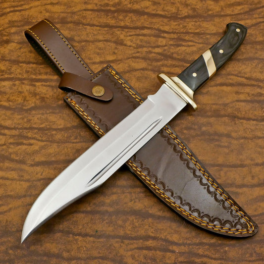 andmade 13 Inch D2 Steel Full Tang Large Bowie Hunting Sport Knife – Outdoor SurviHval Blade