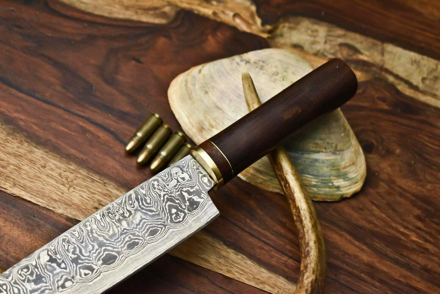 Hand Made Damascus Steel Blade Chef Knife | Hard Wood Handle