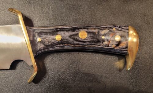 15" Handmade D2 Steel Timber Rattler Classic Bowie Knife with Leather Sheath