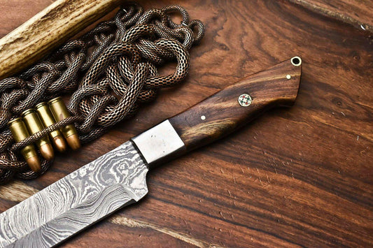 Custom Hand Forged Damascus Steel Chef Knife – Full Tang Kitchen Blade