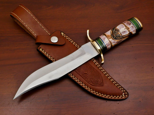 12-Inch Handmade D2 Clip Point Fixed Blade Hunting Bowie Knife