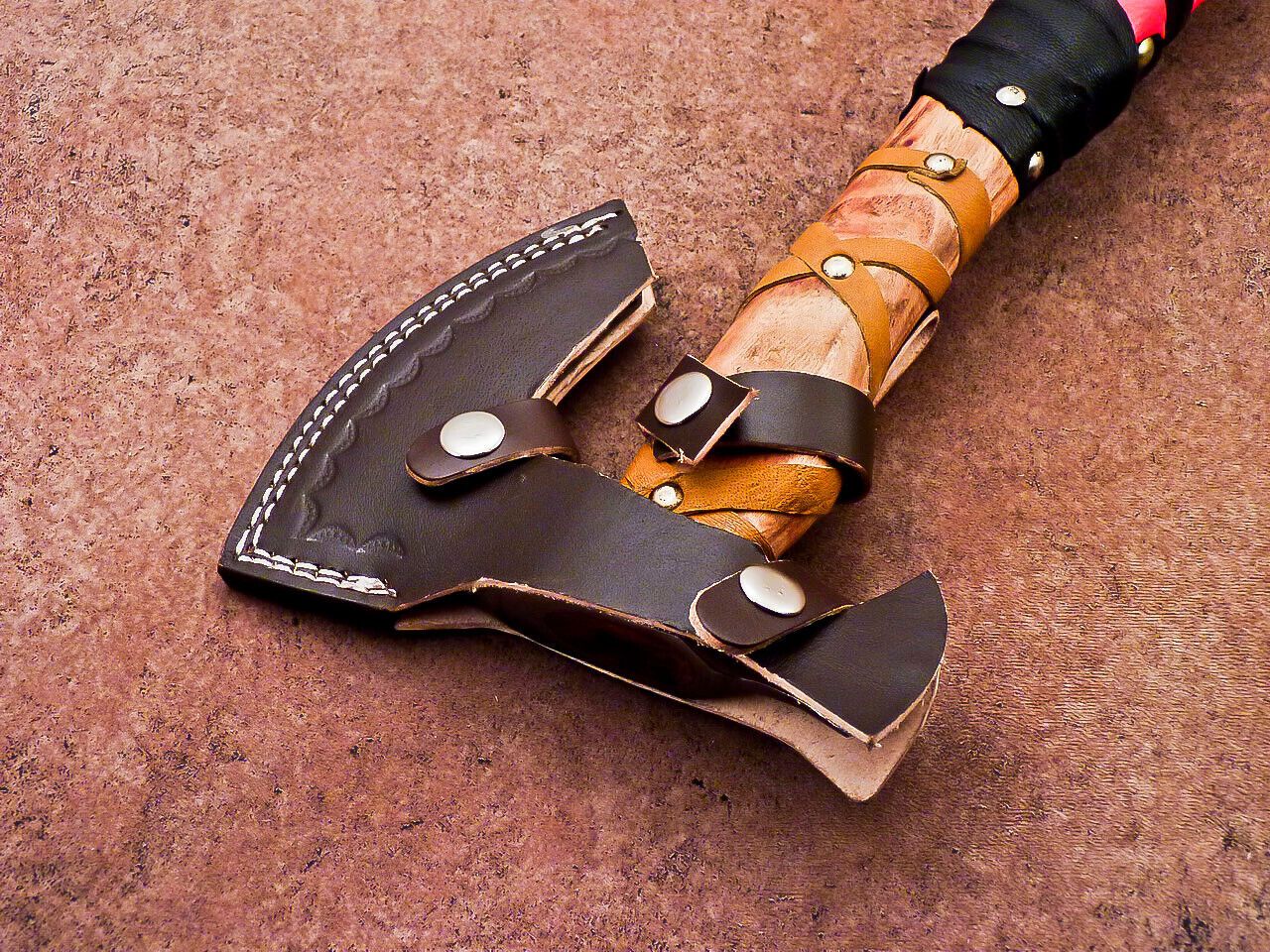 Handmade Carbon Steel Viking Axe – Bearded Camping Hatchet Tomahawk 14.5"