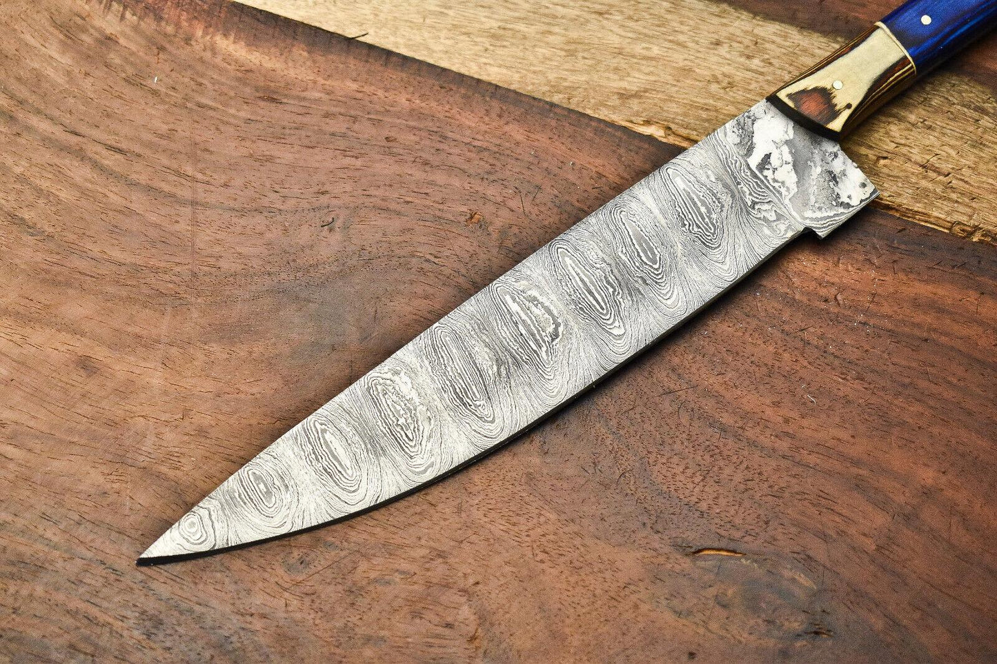 Custom Handmade Damascus Steel Chef Knife Set 9"-13" | Twist Pattern Kitchen Knives