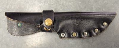 R7 Skinner Fixed Blade Knife – 9" Rosewood Handle with Brass Bolsters & Sheath