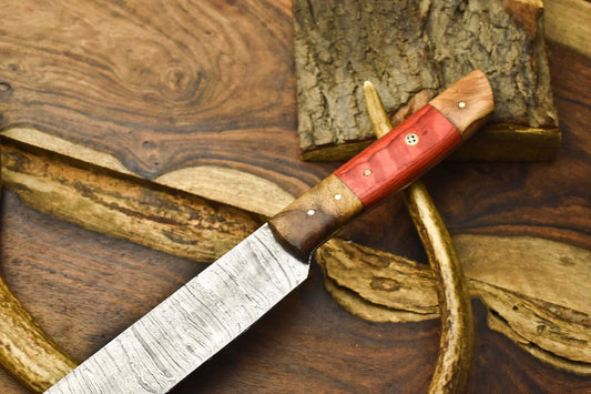 12.0" Handmade Damascus Steel Blade Kitchen Chef Full Tang Knife – Artisan Forged