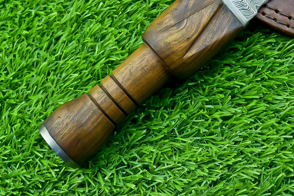 9" Handmade Damascus Steel Bowie Dagger Knife with Natural Wood Handle