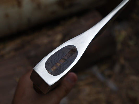 Hand Forged Carbon Steel Viking Axe with 18 Inch Ash Wood Handle and Leather Sheath