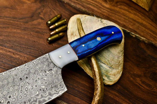 Hand Made Damascus Steel Blade Chef Kitchen Full Tang Chopper Knive