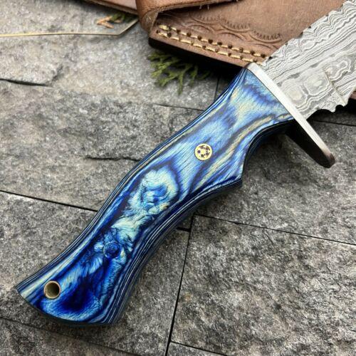 13" Handmade Damascus Steel Bushcraft Bowie Machete – Wood Handle & Leather Sheath