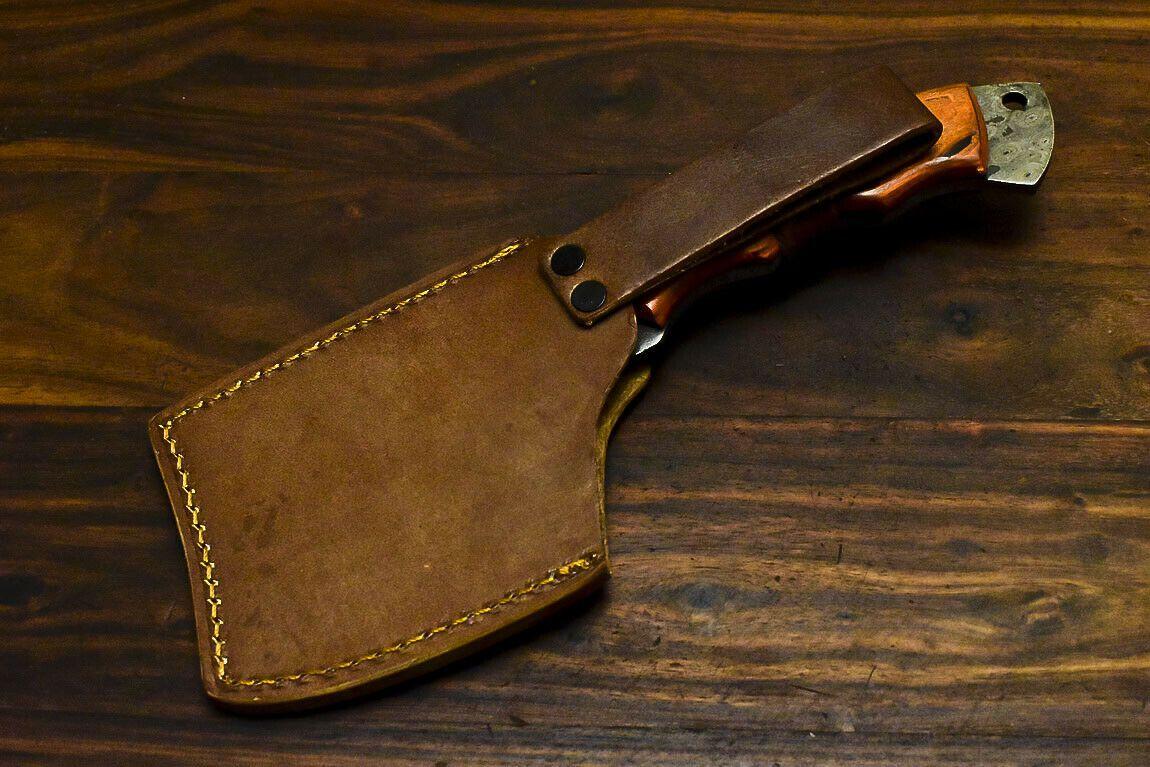 Custom Handmade Damascus Axe Hunting Chopper with Hard Wood Handle | Premium Damascus Steel Axe Knife
