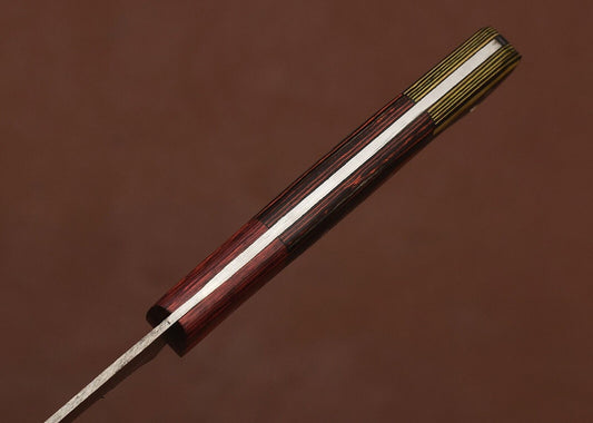 Custom Damascus Steel Hunting & Chef Fillet Knife 8" Blade Pakka Wood Handle Sheath