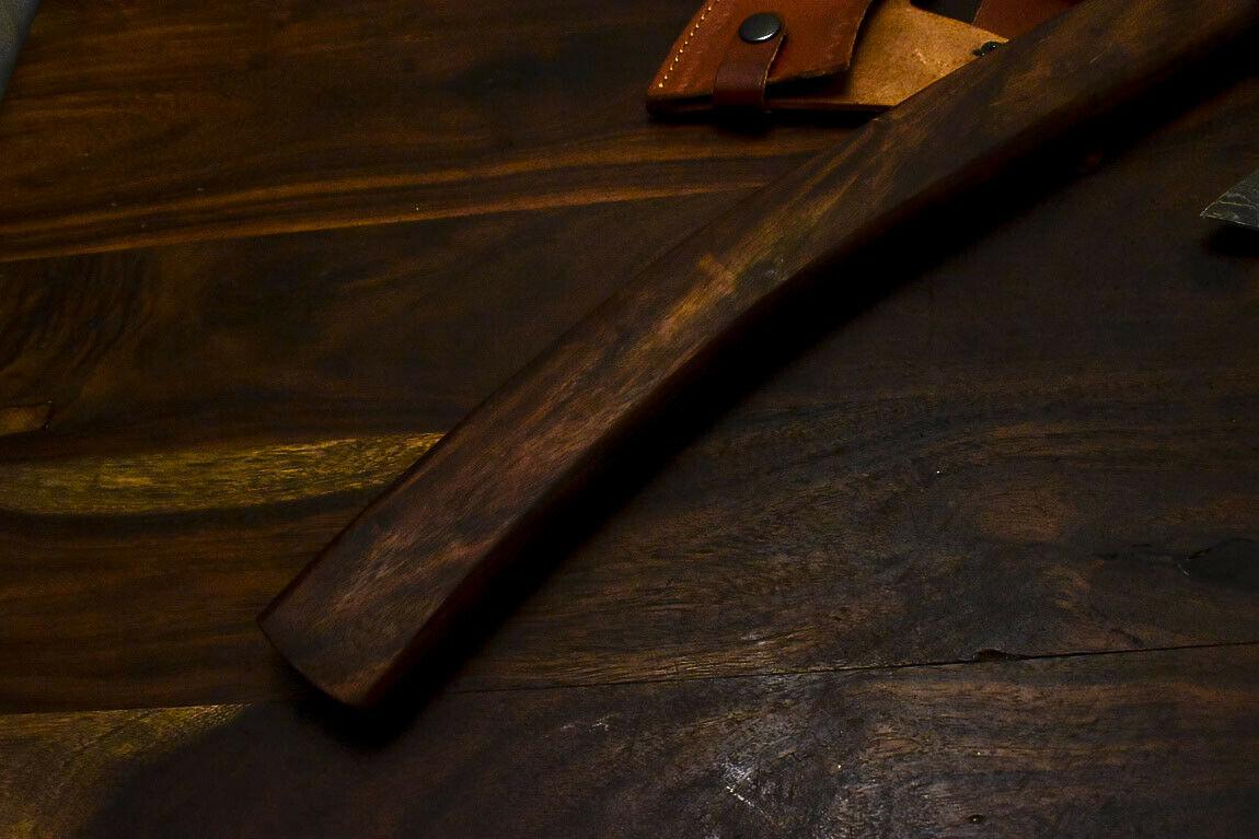 Hand Forged Damascus Axe Tomahawk with Walnut Wood Handle | Hunting Damascus Steel Axe Knife