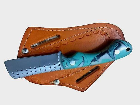 Handmade Rasp Steel & Resin Handle Cowboy Knife Bull Cutter Knife Best Bull Cutter Knife