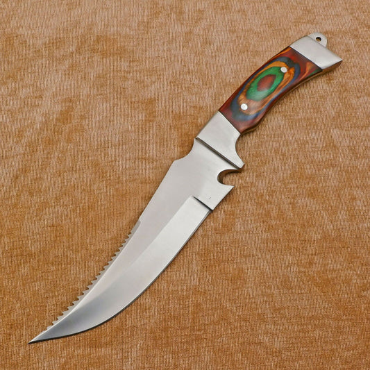 Hand Made D2 Steel Full Tang 12-Inch Bowie Hunting Knife – Steel Guard