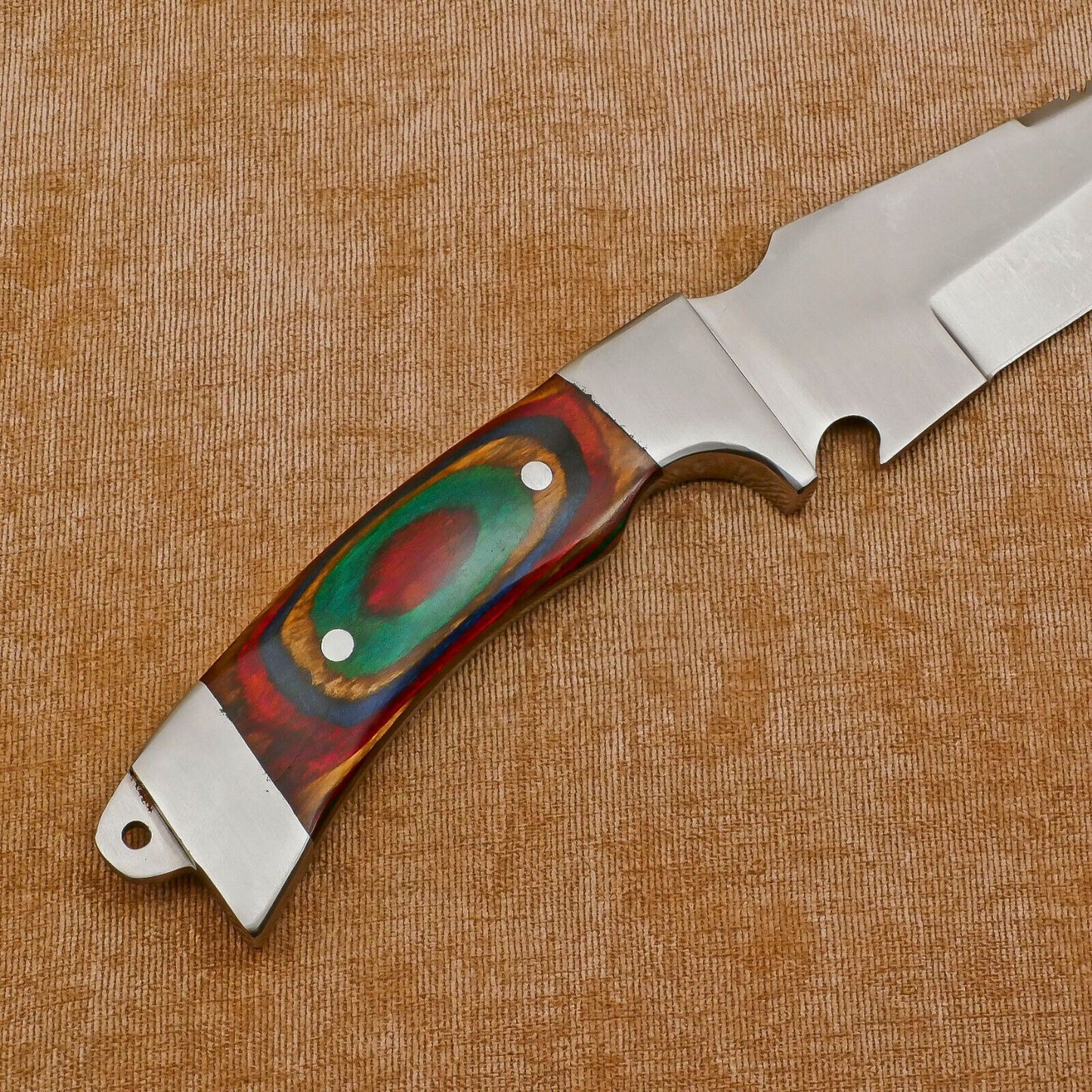 Hand Made D2 Steel Full Tang 12-Inch Bowie Hunting Knife – Steel Guard