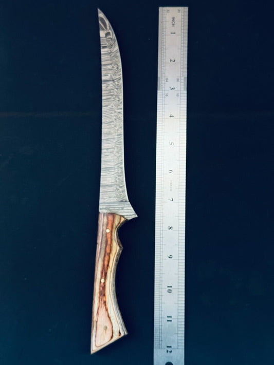 12" Handmade Damascus Fillet Knife Damascus Steel Fillet Knife for Kitchen