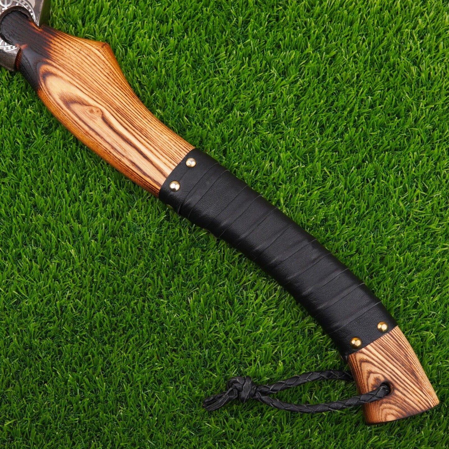 Custom Hand Forged Steel Viking Bearded Camping Hatchet Tomahawk Axe with Leather Sheath