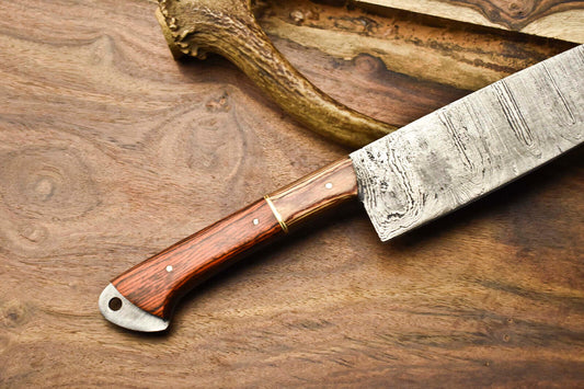 12.0" Handmade Damascus Steel Blade Kitchen Chef Knife – Full Tang, Artisan Forged