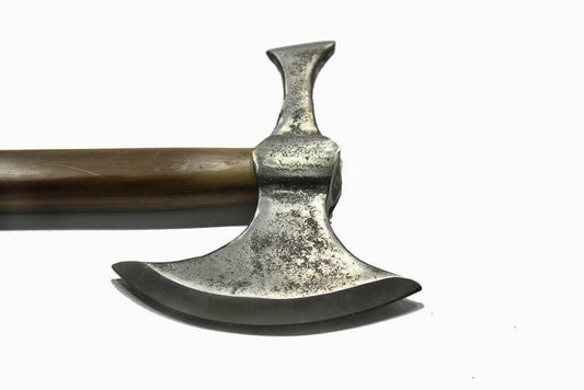 Viking Battle Axe – Forged Iron Steel Blade with Wooden Handle