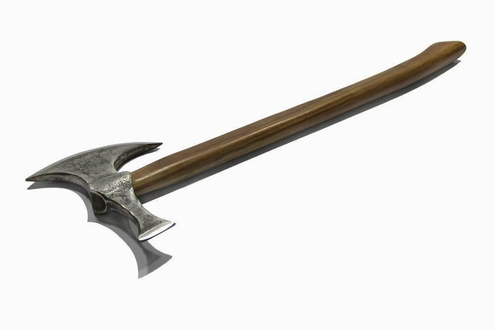 Viking Battle Axe – Forged Iron Steel Blade with Wooden Handle