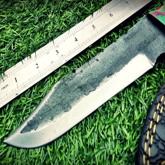 12" Heritage Forge Hand-Forged Carbon Steel Bowie Knife | Walnut Wood Handle