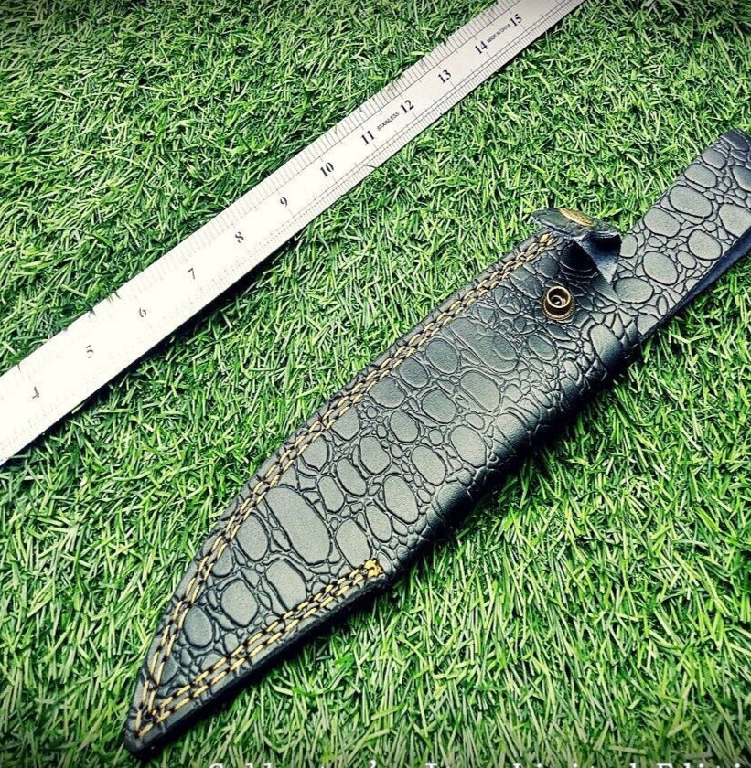 12" Heritage Forge Hand-Forged Carbon Steel Bowie Knife | Walnut Wood Handle
