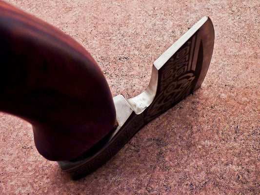 Hand Forged Viking Bearded Axe Carbon Steel Hatchet Tomahawk with Natural Wood Handle and Leather Sheath 18"