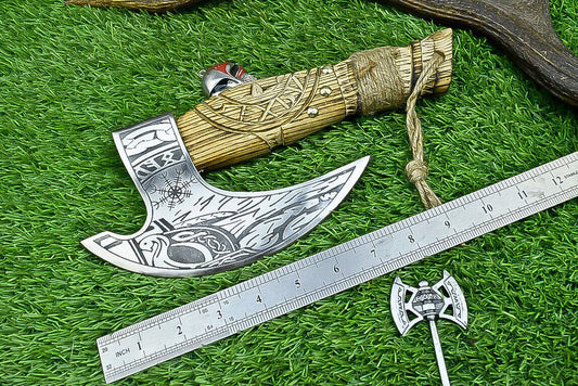Handmade Viking Axe – Norse-Inspired Carbon Steel Tomahawk