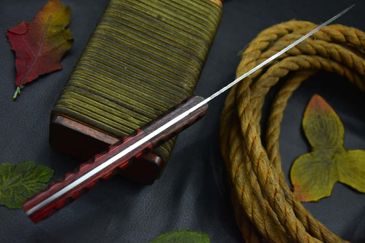 Custom Handmade Damascus Steel Chef Knife – Hand Forged Fixed Blade with Walnut Handle