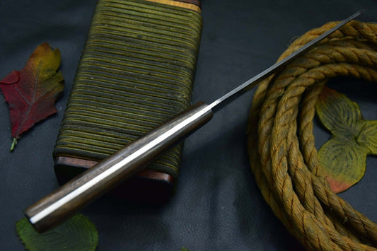 Custom 12.3" OAL Hand Forged San Mai Damascus Steel Chef Knife Handmade