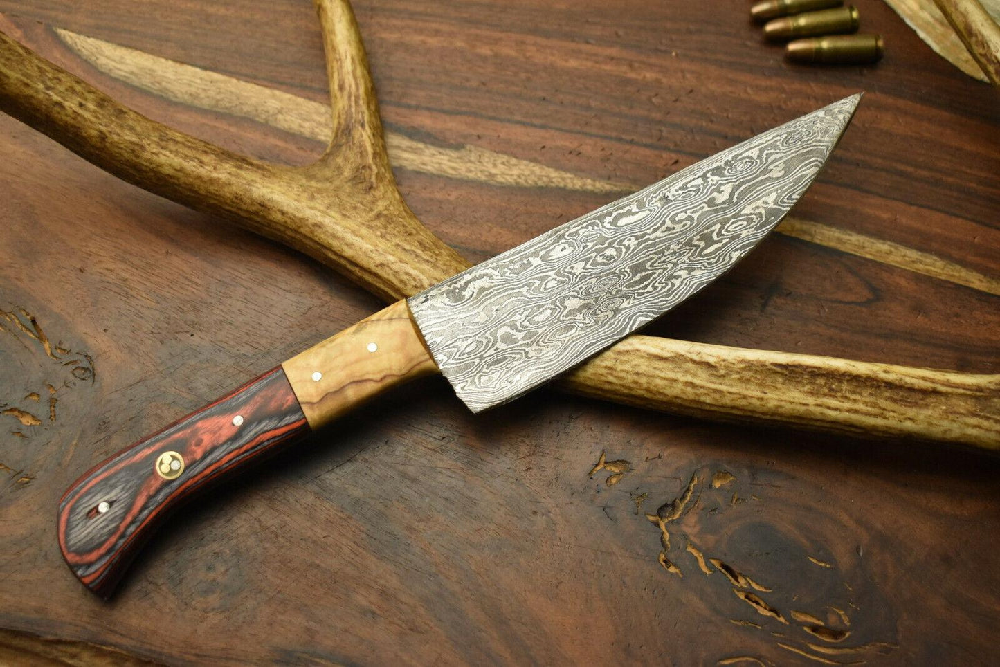 Artisan Hand Forged Damascus Steel Chef Knife – Full Tang Kitchen Blade