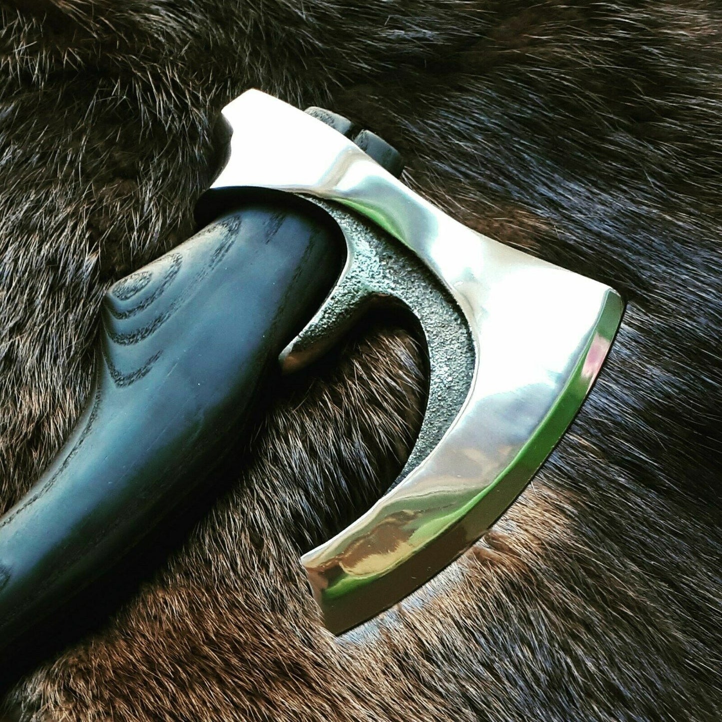 Custom Handmade High-Polish Carbon Steel Viking Hatchet Tomahawk Beared Axe