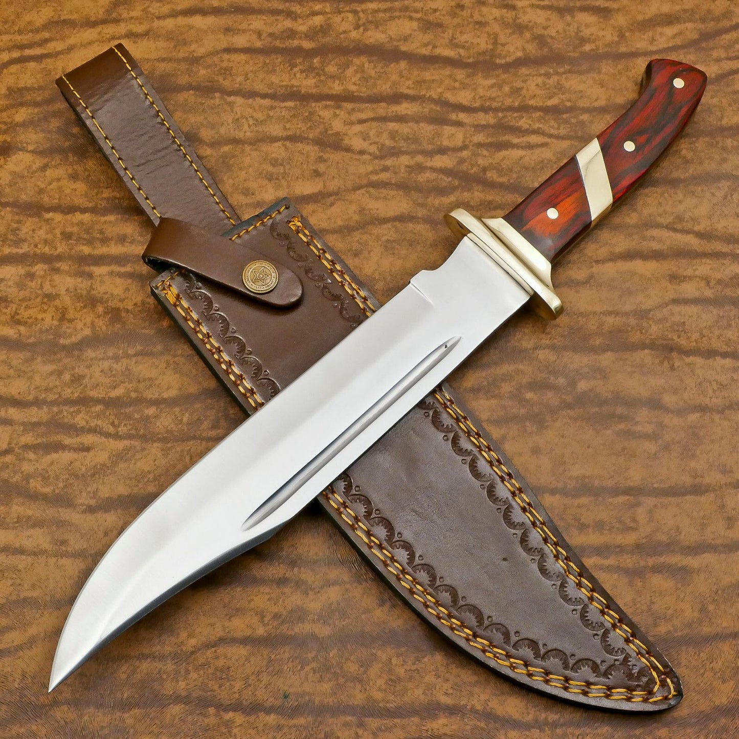 Heavy-Duty 12-Inch D2 Steel Full Tang Huge Bowie Hunting & Sport Knife