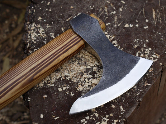 Handmade 20 Inch Viking Axe with Carbon Steel Blade and Ash Wood Handle