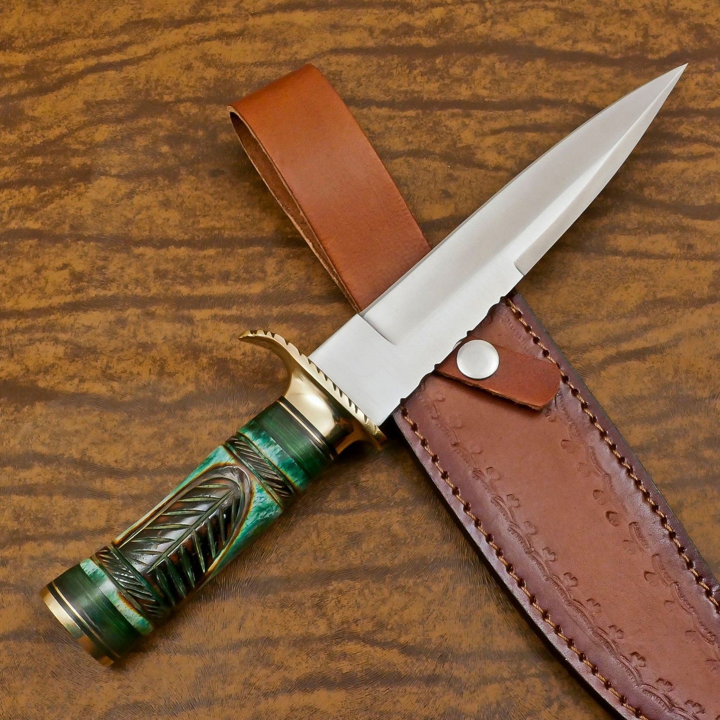 Custom Handmade 12 Inch D2 Steel Blade Hunting Bowie Outdoor Knife