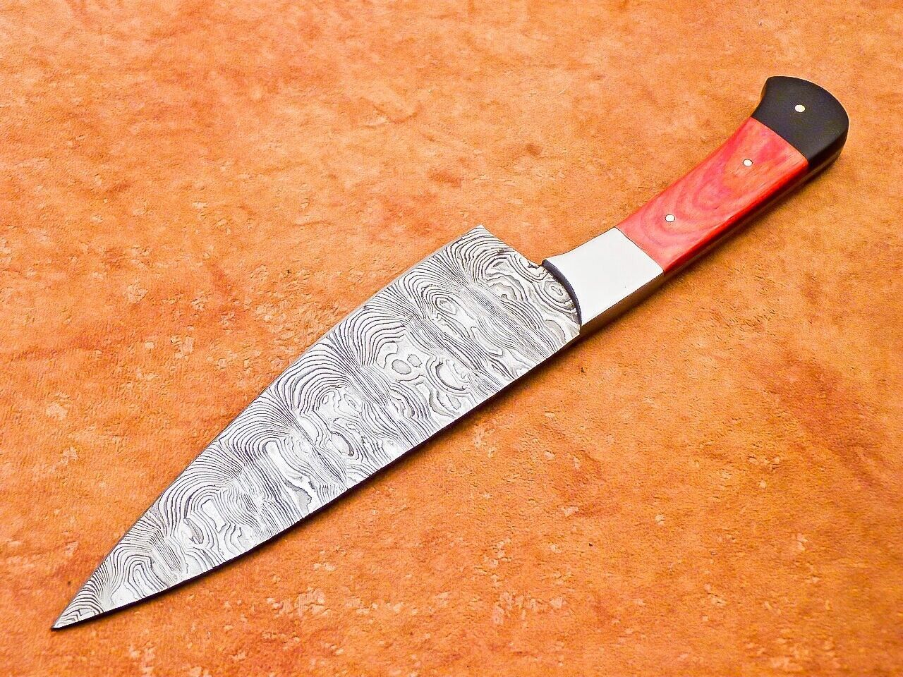 Handmade 12" Damascus Steel Chef Knife with Hardwood Handle