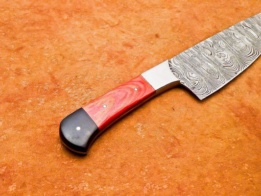 Handmade 12" Damascus Steel Chef Knife with Hardwood Handle