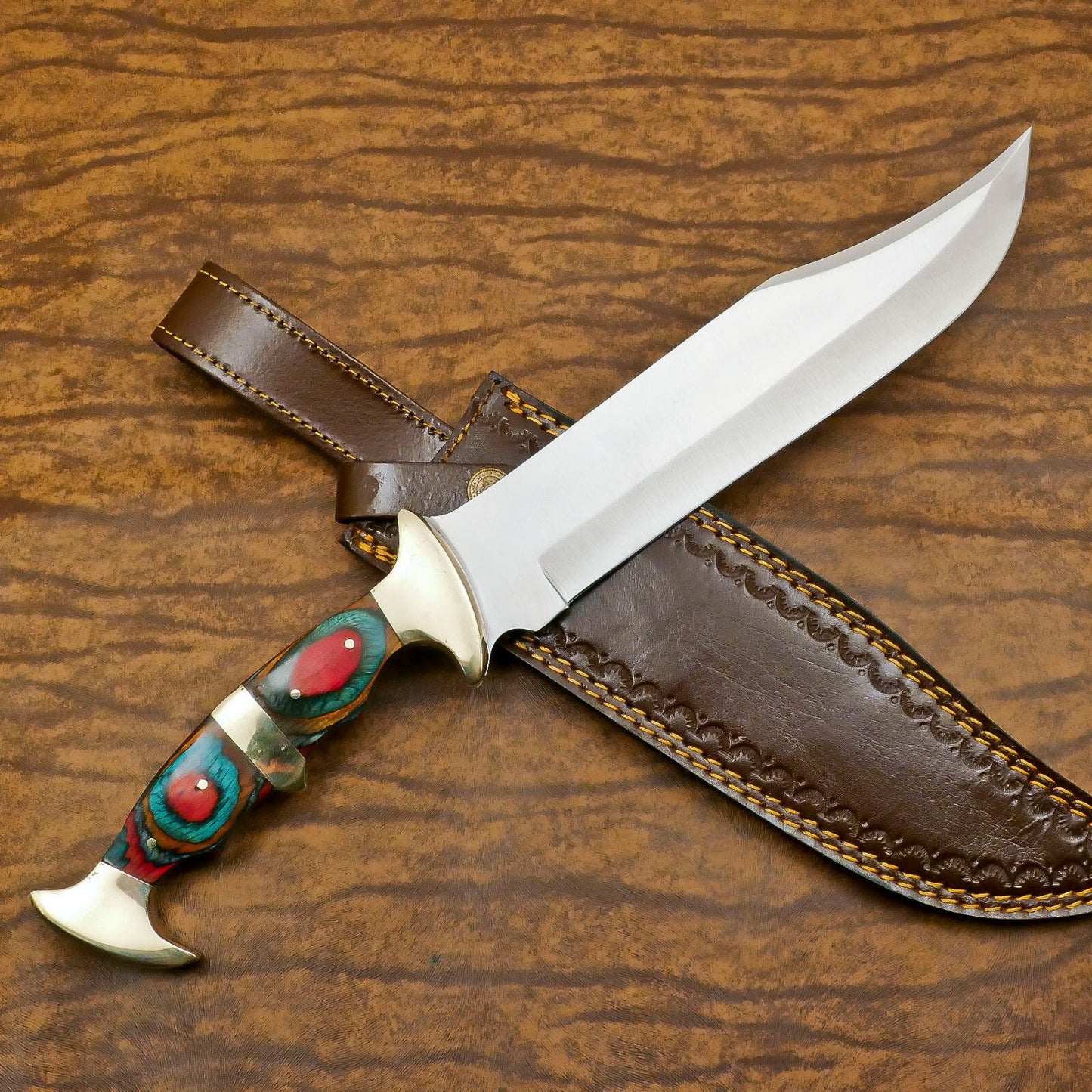 Titanium 12-Inch D2 Steel Full Tang Massive Bowie Hunting & Sport Knife