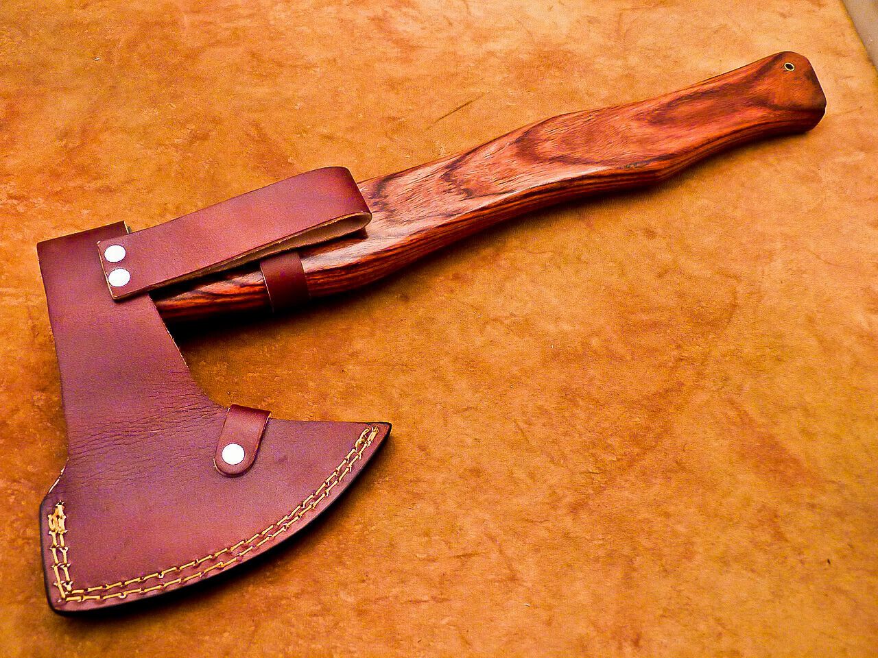 Limited Edition Handmade Damascus Steel Axe with Natural Wood Handle Damascus Axe for Sale