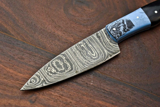 Handmade Damascus Chef Hunting Knife | Corian Handle – Custom Full Tang